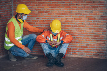 Construction workers is very sad,Bad economy crisis due to covid-19 or coronavirus disease,Work...