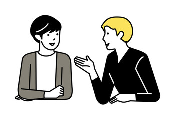 ミーティングをする男性　2人