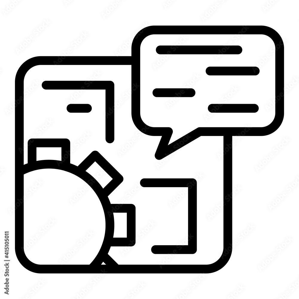 Poster interaction icon. outline interaction vector icon for web design isolated on white background