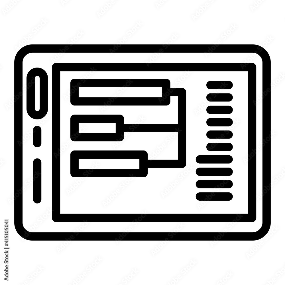 Poster interaction tablet icon. outline interaction tablet vector icon for web design isolated on white bac