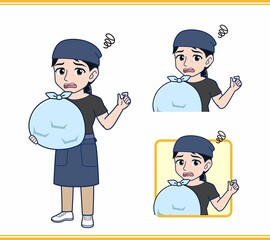 水色の服を着た看護師さん