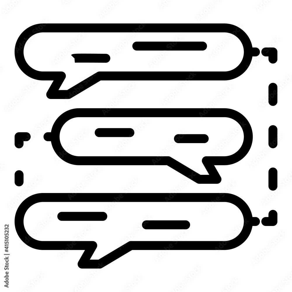 Poster chat interaction icon. outline chat interaction vector icon for web design isolated on white backgro