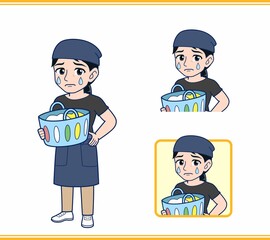 水色の服を着た看護師さん