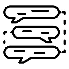 Chat interaction icon. Outline chat interaction vector icon for web design isolated on white background