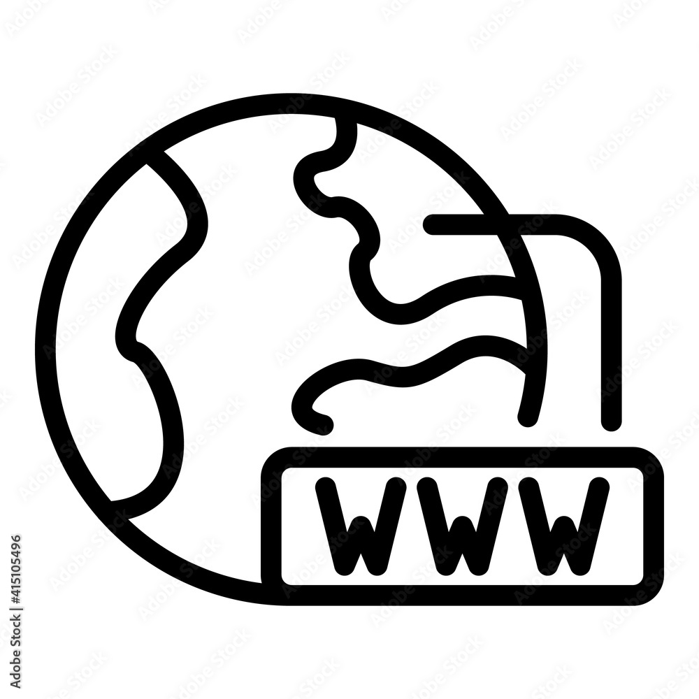 Poster global internet interaction icon. outline global internet interaction vector icon for web design iso