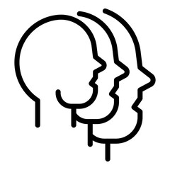 People interaction icon. Outline people interaction vector icon for web design isolated on white background