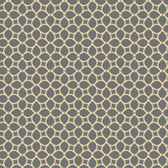 Seamless vector ornament in arabian style. Geometric abstract background. Gray and golden pattern for wallpapers and backgrounds