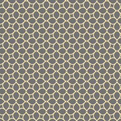 Seamless vector ornament in arabian style. Geometric abstract background. Gray and golden pattern for wallpapers and backgrounds