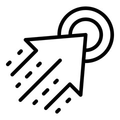 Arrow interaction icon. Outline arrow interaction vector icon for web design isolated on white background