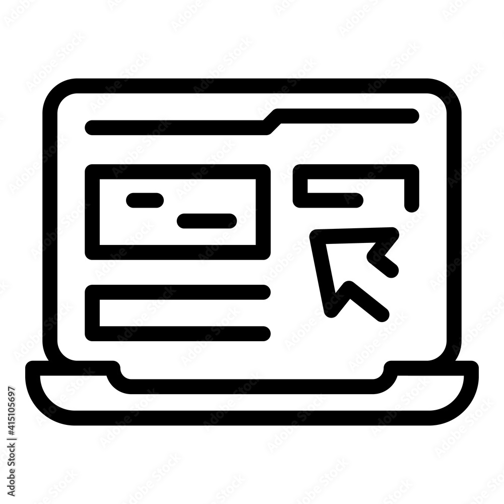 Poster computer interaction icon. outline computer interaction vector icon for web design isolated on white