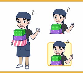 水色の服を着た看護師さん