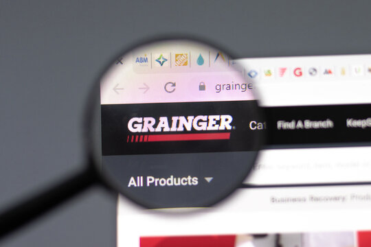 New York, USA - 15 February 2021: Grainger website in browser with company logo, Illustrative Editorial.