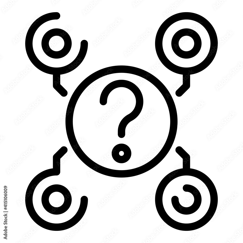 Poster question interaction icon. outline question interaction vector icon for web design isolated on white