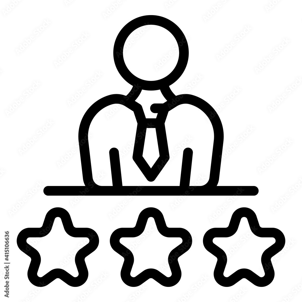Poster rating stars experience icon. outline rating stars experience vector icon for web design isolated on