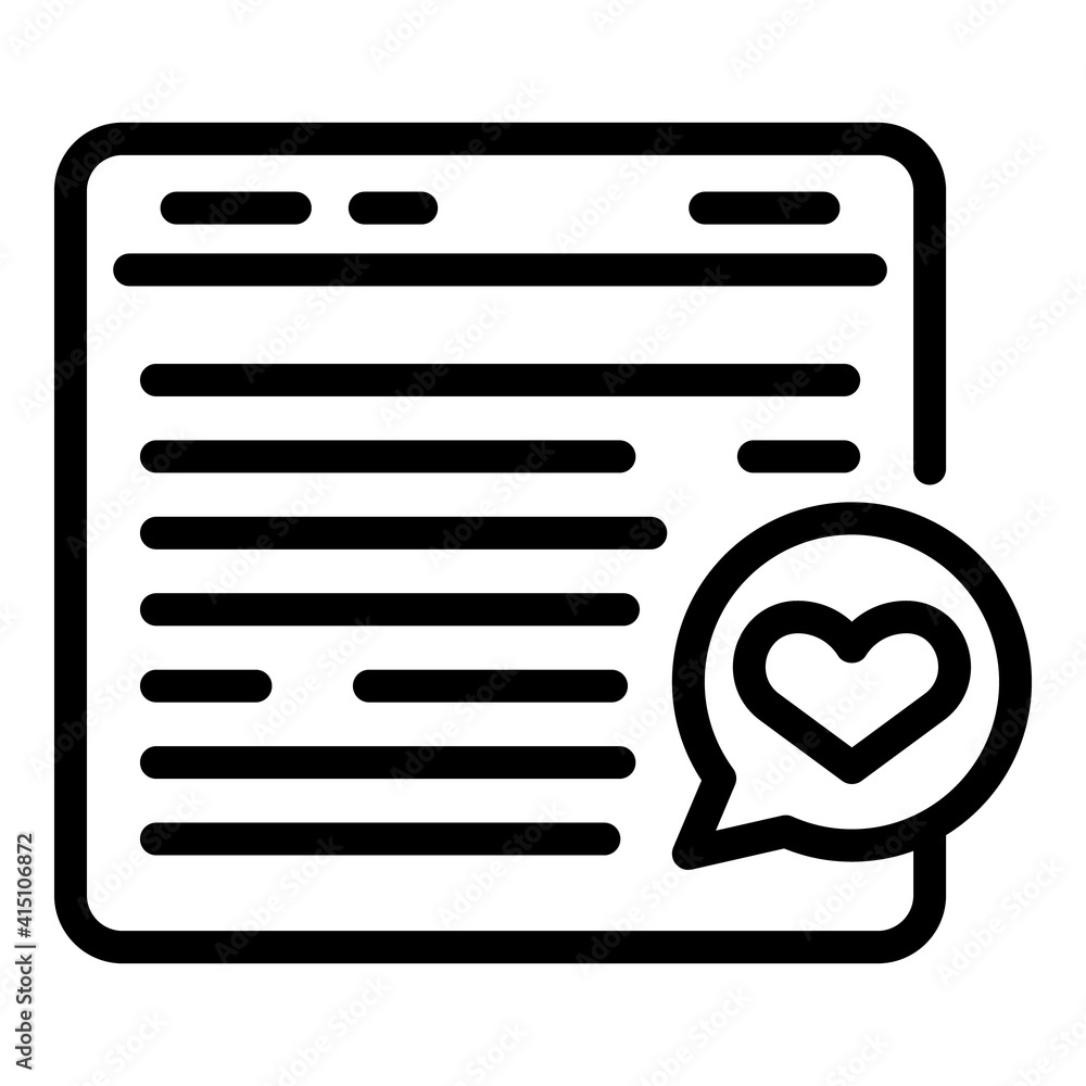 Poster online like experience icon. outline online like experience vector icon for web design isolated on w