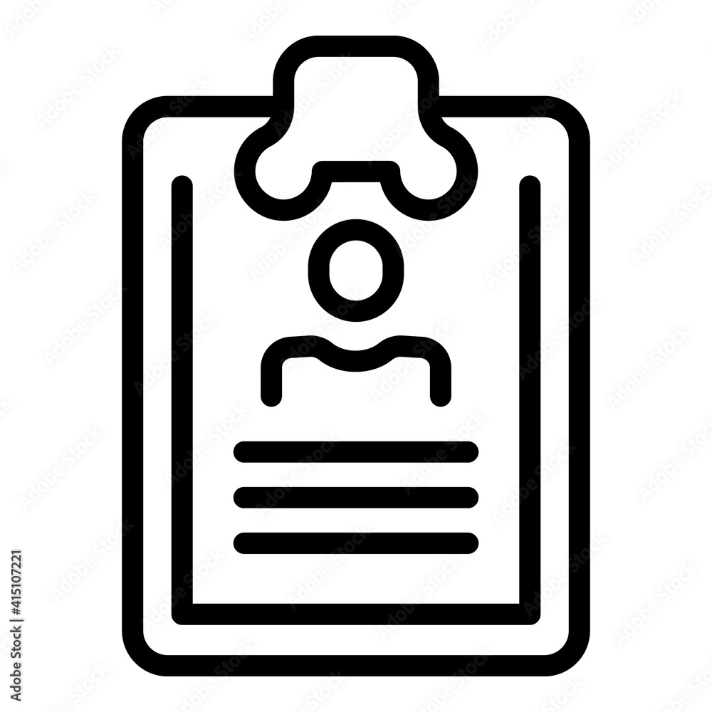 Poster manager clipboard icon. outline manager clipboard vector icon for web design isolated on white backg
