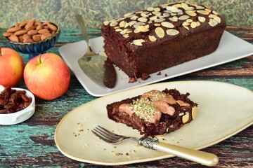 Apple Raisin Chocolate Almond Cake. 
