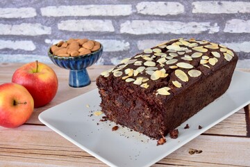 Apple Raisin Chocolate Almond Cake. 
