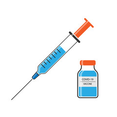Syringe with needle and vaccination vial, Vaccine injection