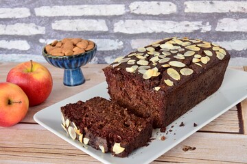 Apple Raisin Chocolate Almond Cake. 
