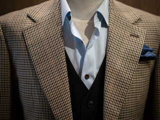 Close up of tailor suit jacket blazer detail