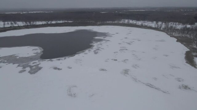 Frozen Mendon Ponds In Winter Rochester Upstate New York