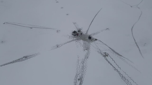 Ice Fishing Frozen Mendon Ponds In Winter Rochester Upstate New York