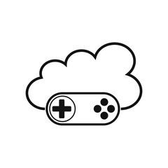 Cloud Gaming Concept Vector Illustration in Flat Design Style