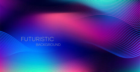 Gradient abstract background with dynamic wave effect. Vector illustration for wallpaper, banner, background, landing page.