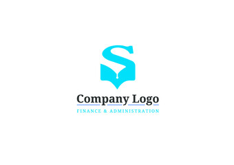 Company Logo S, with pen and book design