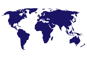 Fototapeta na wymiar Simple world map. Vector sign on white background