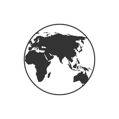 Globe Earth line icon, sign on white background