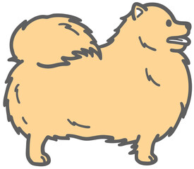 横向きのポメラニアンのイラスト