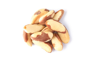 Tasty brazil nuts isolated on white background