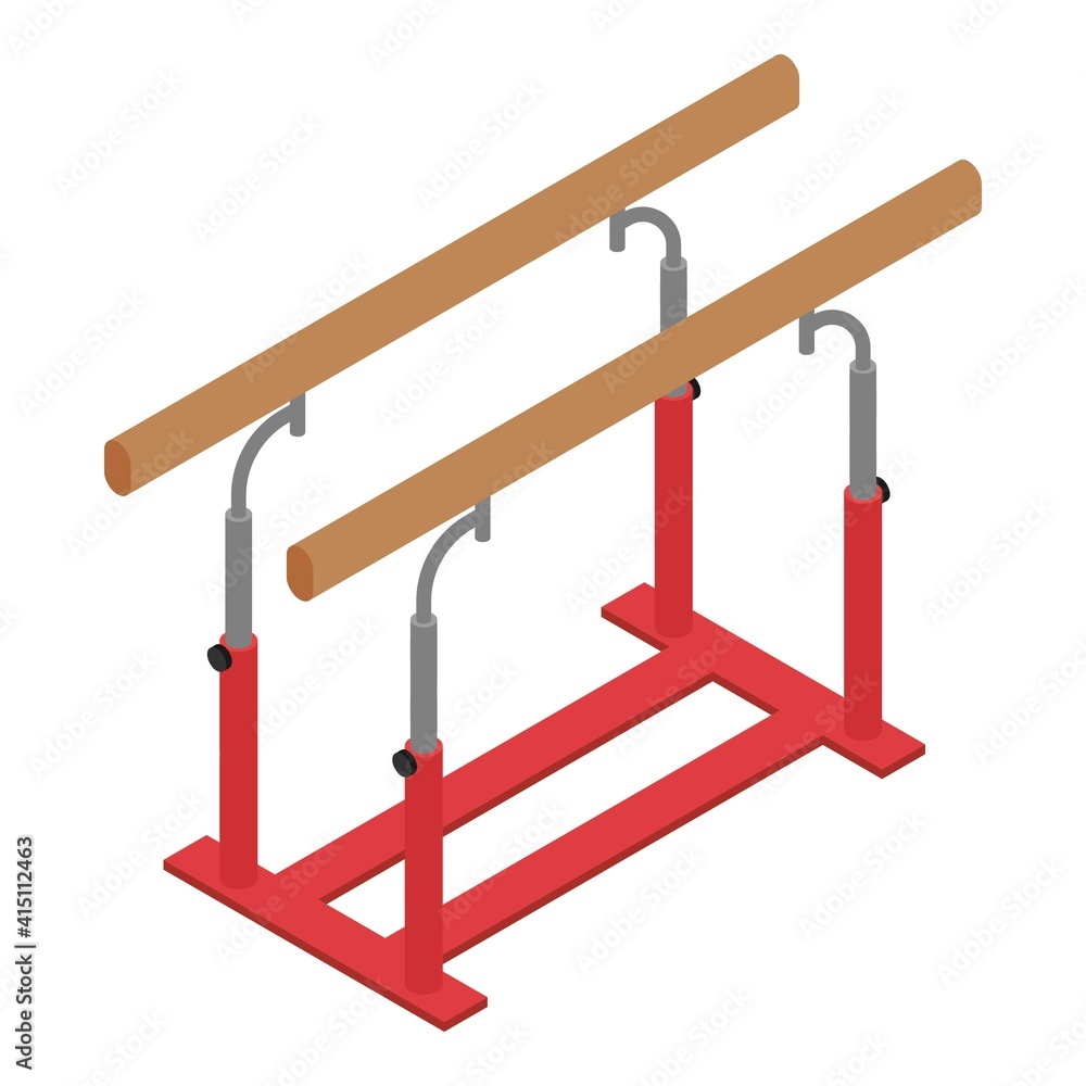 Poster gymnastics parallel bars icon. isometric of gymnastics parallel bars vector icon for web design isol