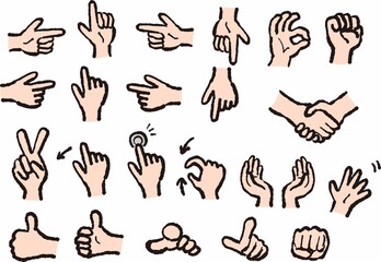 くっきり主線の手のポーズセット