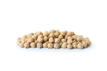 Fresh raw chickpea isolated on white background