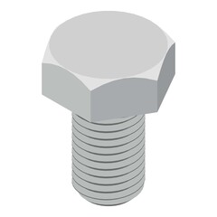 Steel bolt icon. Isometric of steel bolt vector icon for web design isolated on white background