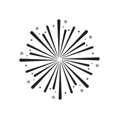 Obraz premium Fireworks icon design template vector isolated illustration