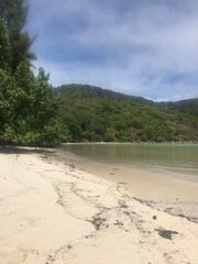 The beautiful beaches of the island of The Seychelles