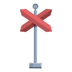 Stop sign in subway icon. Cartoon of stop sign in subway vector icon for web design isolated on white background