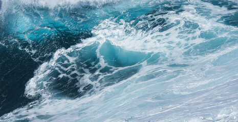 Sea surface texture clear with many shades of blue and white