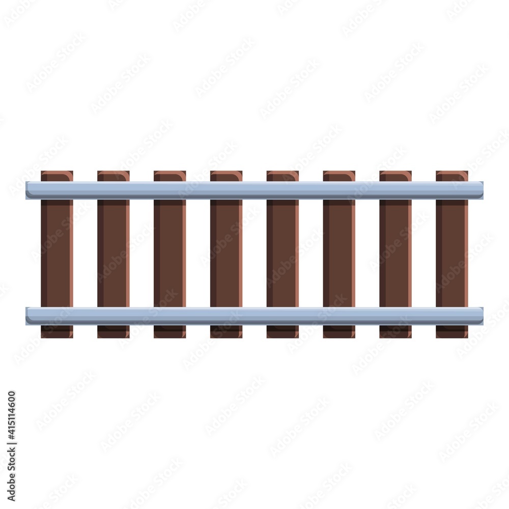 Poster rails top view icon. cartoon of rails top view vector icon for web design isolated on white backgrou