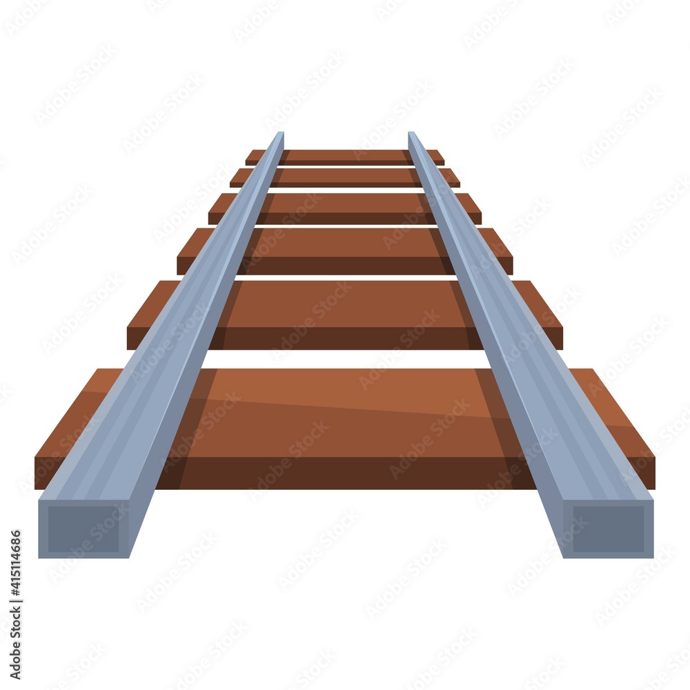 Poster rails icon. cartoon of rails vector icon for web design isolated on white background