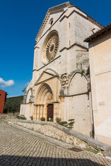 Exterior of the Abbey of Fossanova, Latina, Lazio, Italy. Monastery gothic  cistercian.