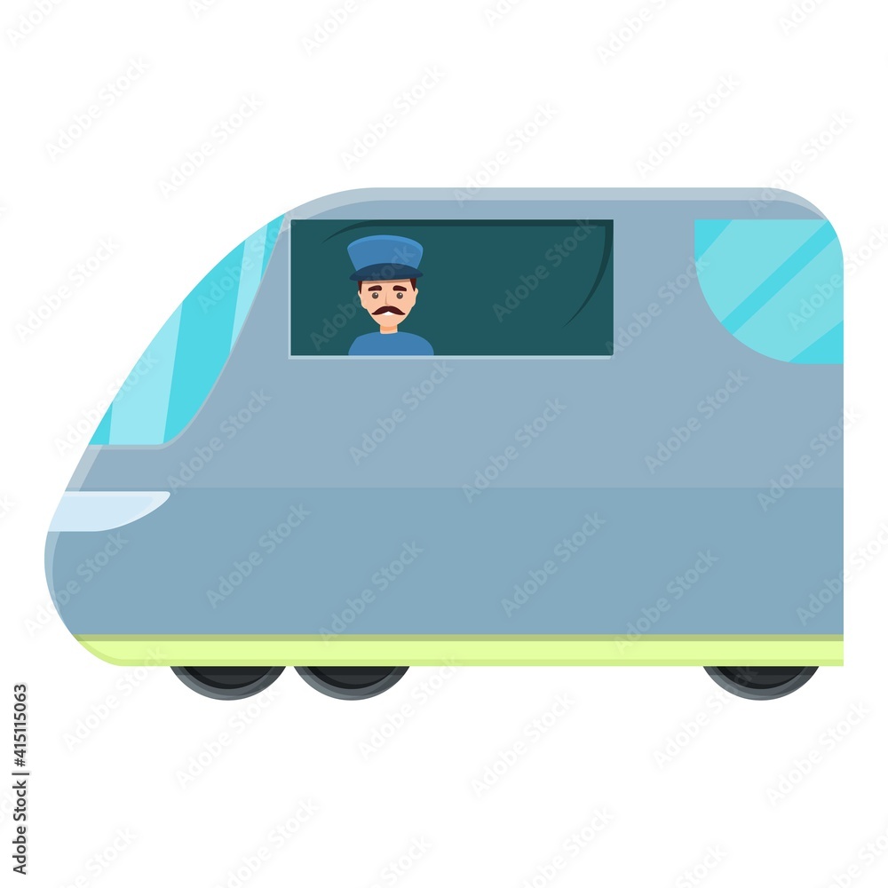 Poster driver of subway in form icon. cartoon of driver of subway in form vector icon for web design isolat