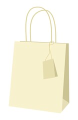 Paper shopping bag illustration vector