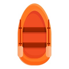 Top view rescue boat icon. Cartoon of top view rescue boat vector icon for web design isolated on white background