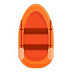 Top view rescue boat icon. Cartoon of top view rescue boat vector icon for web design isolated on white background