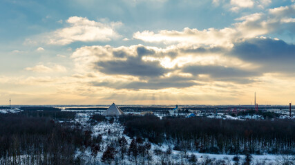 Amusement park near Leipzig in Winter